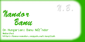 nandor banu business card